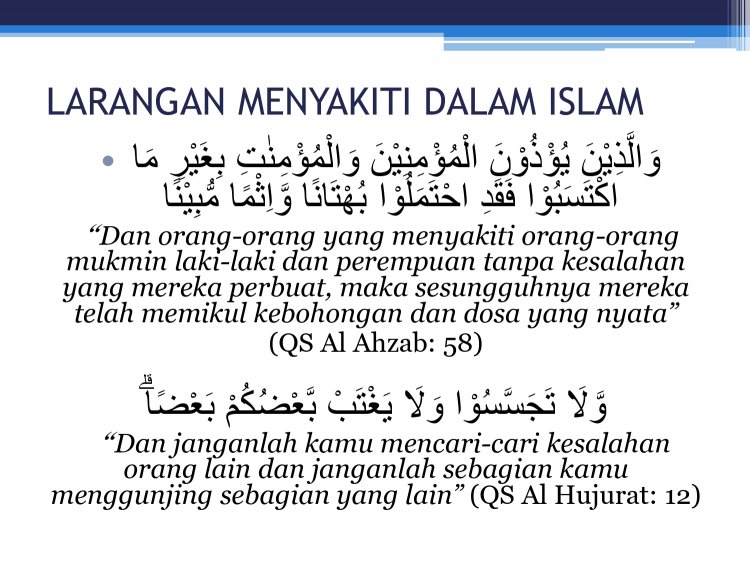 Materi: Bahaya Menyakiti Orang Lain