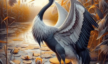 Kibasan Bangau yang Angkuh di Tepi Danau