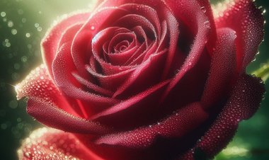 Embun Cinta pada Kelopak Mawar Merah