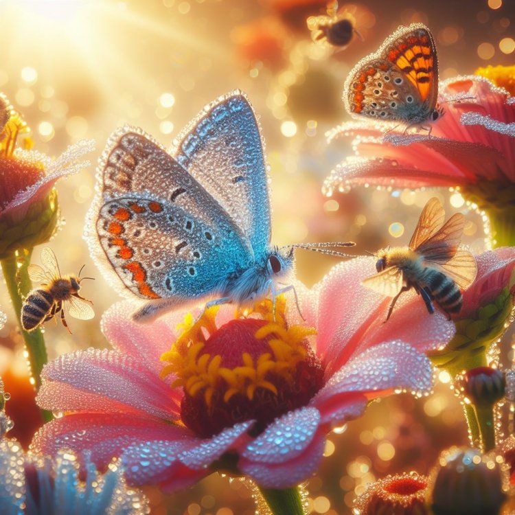 Pesona Sentuhan Pagi: Kupu-kupu dan Embun