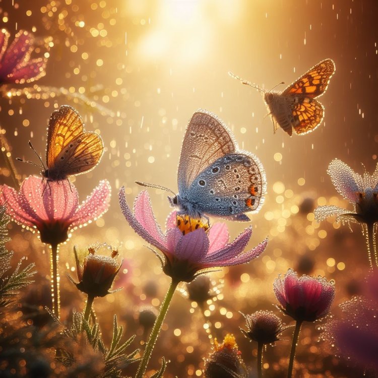 Pesona Sentuhan Pagi: Kupu-kupu dan Embun