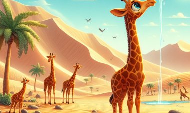 Safari di Gurun Pasir: Petualangan Jerapah Kecil dalam Mencari Air Bersih