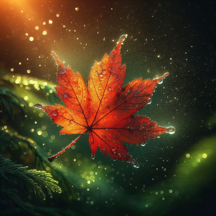 Titik-titik Hujan di Atas Daun Gugur