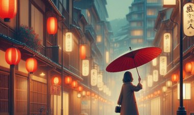 Gadis dengan Payung Merah