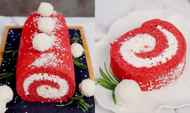 Resep Red Velvet Hurricane Swiss Roll Cake
