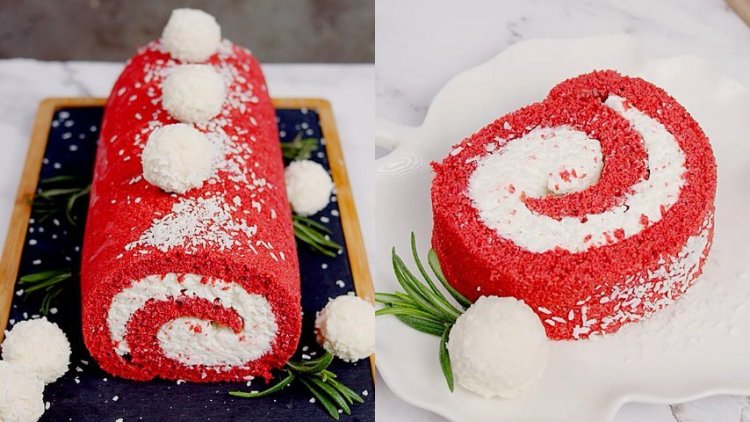 Resep Red Velvet Hurricane Swiss Roll Cake