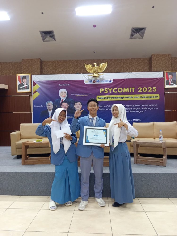 Goresan Indah di Penghujung Tahun: Siswa MAN 6 Jombang Raih Juara 1 Nasional dalam event PSYCOMIT UNESA 2025